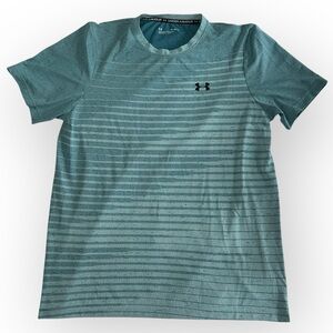 Under Armour HeatGear Men’s XL Fitted Performance Shirt Blue Striped Tee